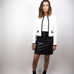 AUTHENTIC BURBERRY LONDON WHITE BLAZER W/ BLK TRIM